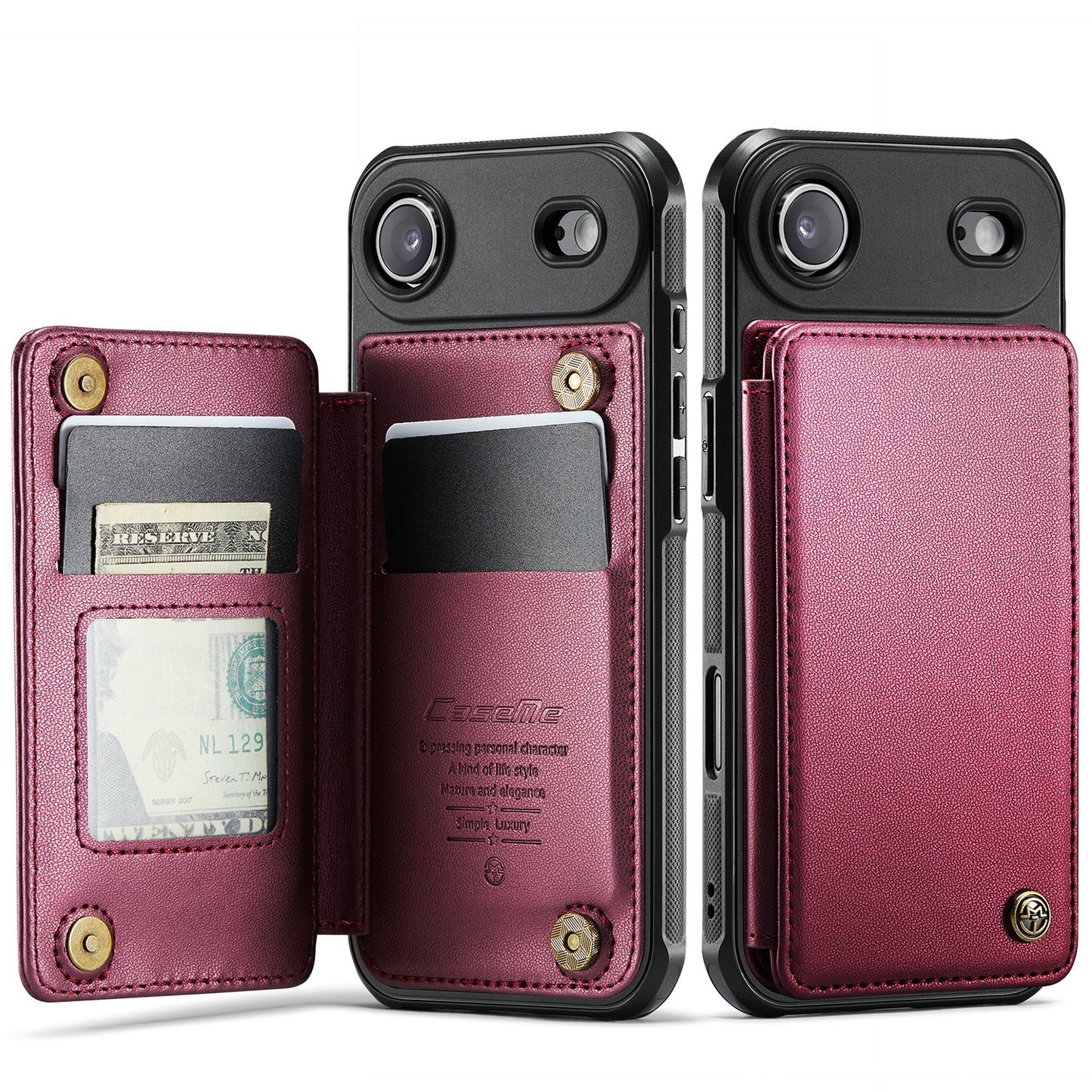 New RFID Blocking Card Holder Leather Phone Case for iPhone Air/17/17 Pro/17 Pro Max