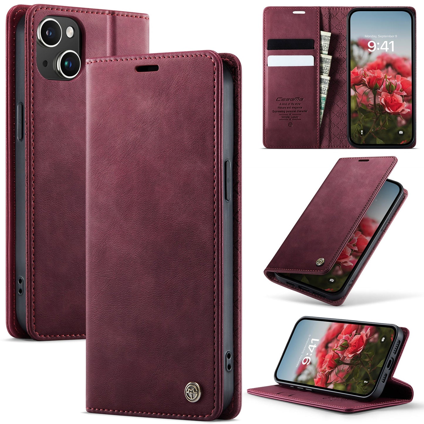 New RFID Blocking Card Holder Leather Phone Case for iPhone 15