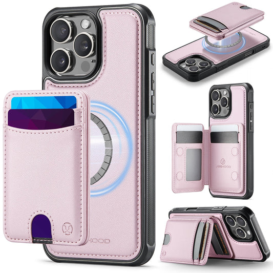 New 2-in-1 RFID Blocking Card Holder Leather Phone Case for iPhone 16 Pro Max