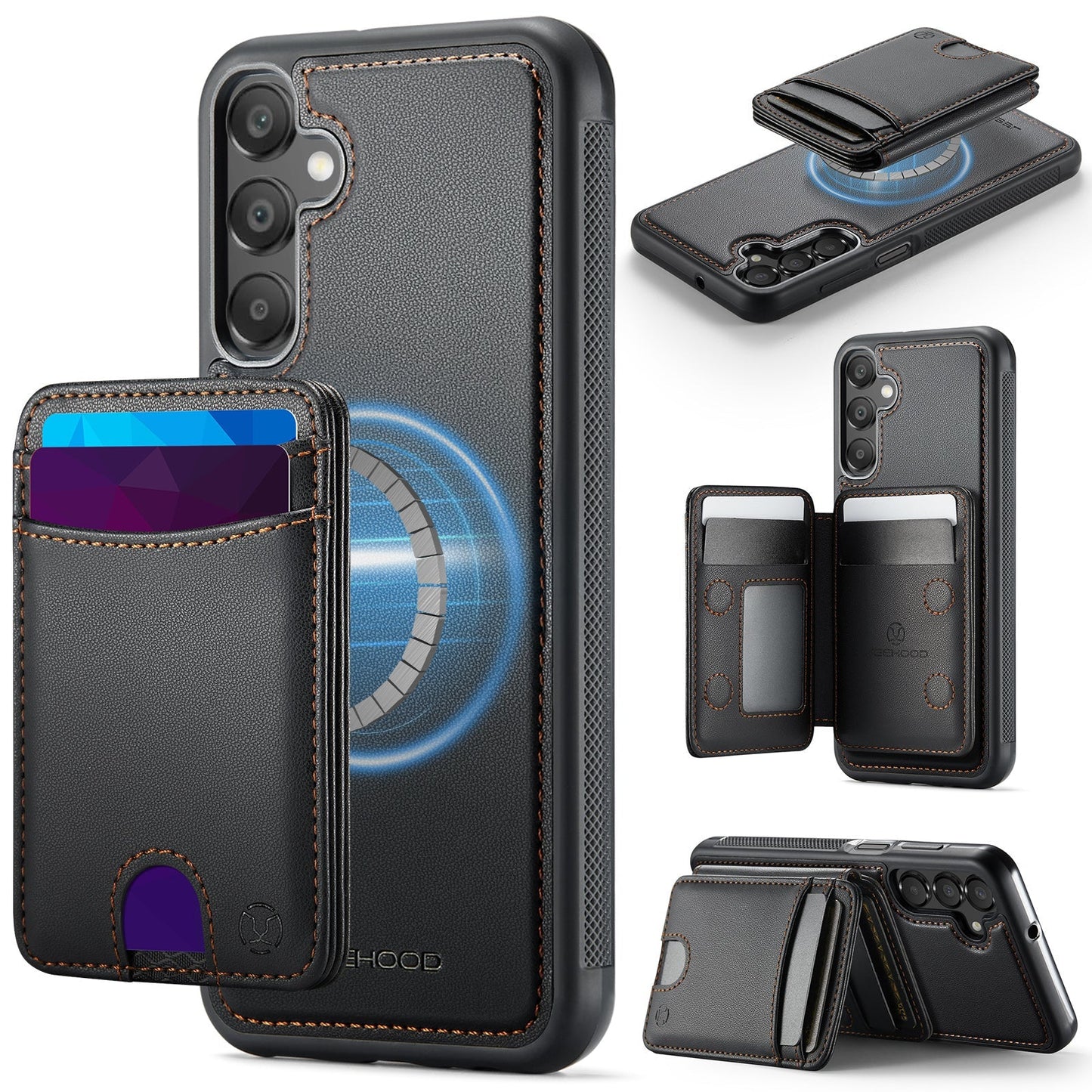 New 2-in-1 RFID Blocking Card Holder Leather Phone Case for Samsung Galaxy A16
