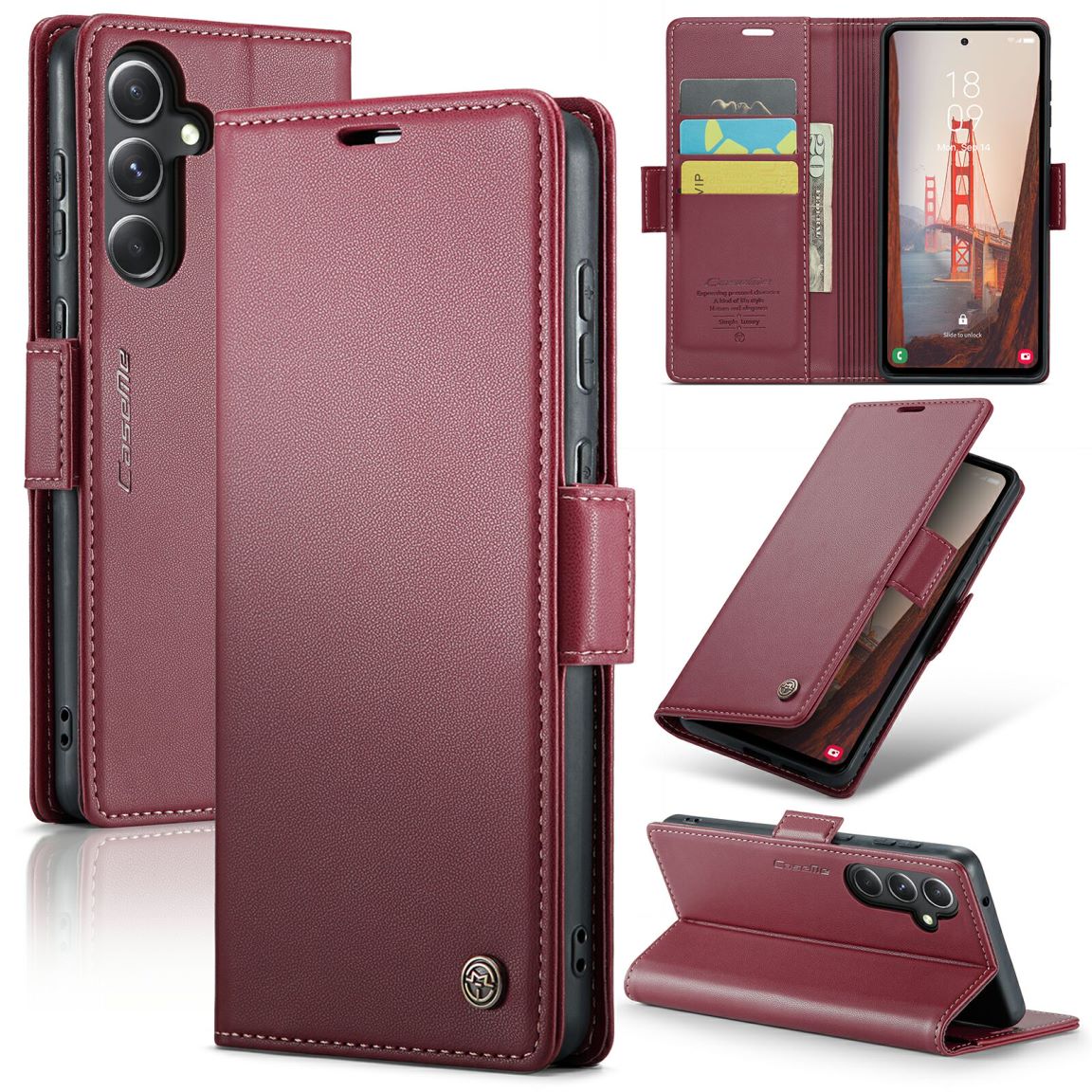 New RFID Blocking Card Holder Wireless Charging Phone Case for Samsung