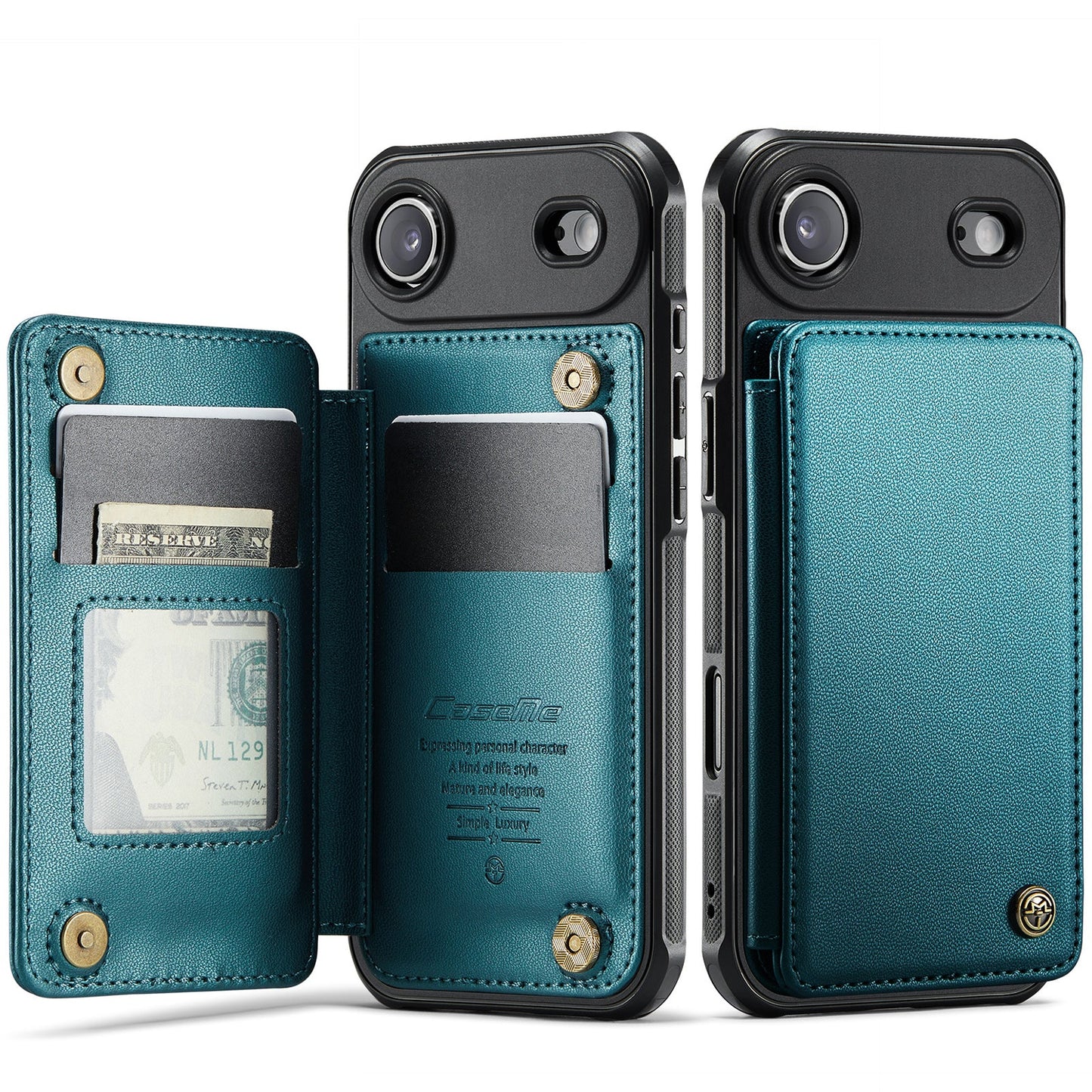 New RFID Blocking Card Holder Leather Phone Case for iPhone Air/17/17 Pro/17 Pro Max