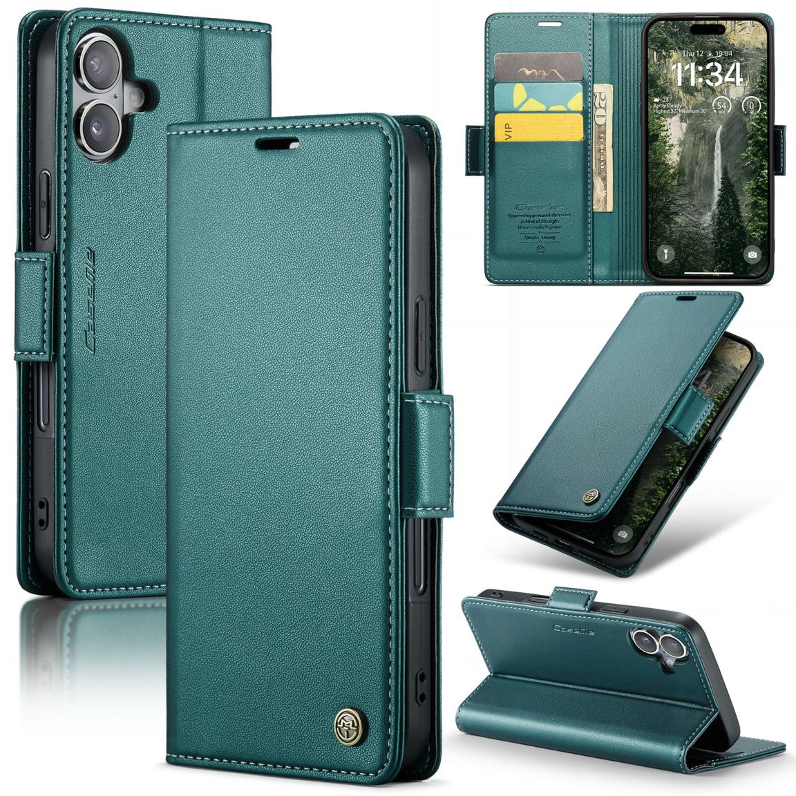 New RFID Blocking Card Holder Wireless Charging Phone Case for iPhone 16/16e/16 Pro/16 Plus/16 Pro Max