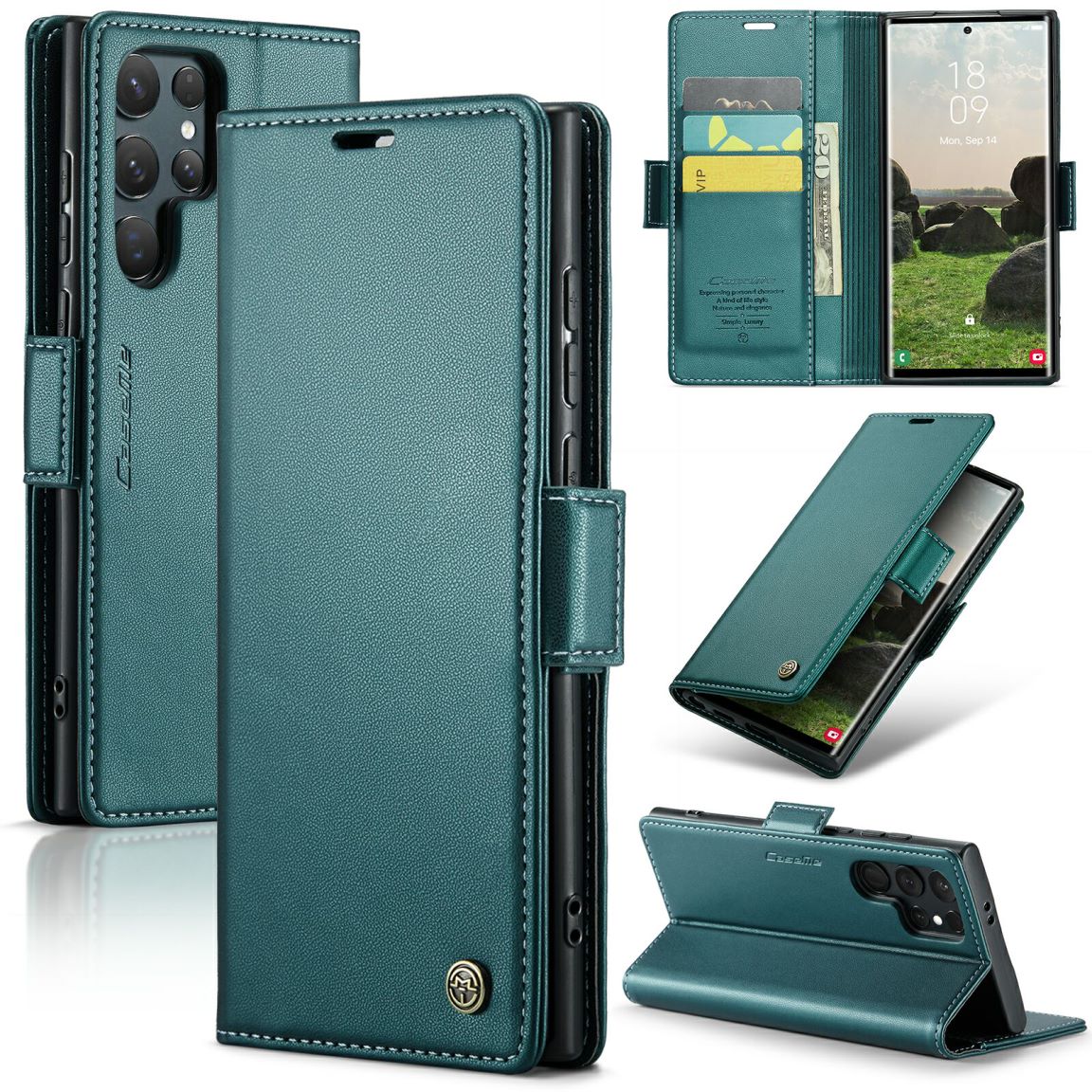 New RFID Blocking Card Holder Wireless Charging Phone Case for Samsung