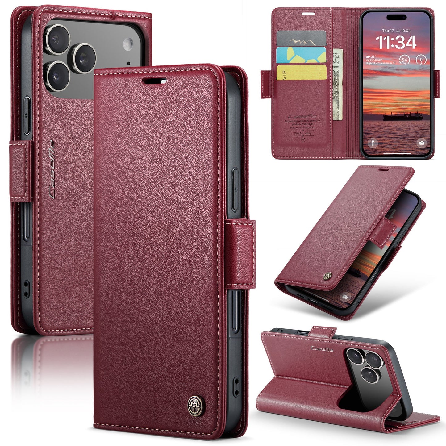 New RFID Blocking Card Holder Wireless Charging Phone Case for iPhone Air/17/17 Pro/17 Pro Max