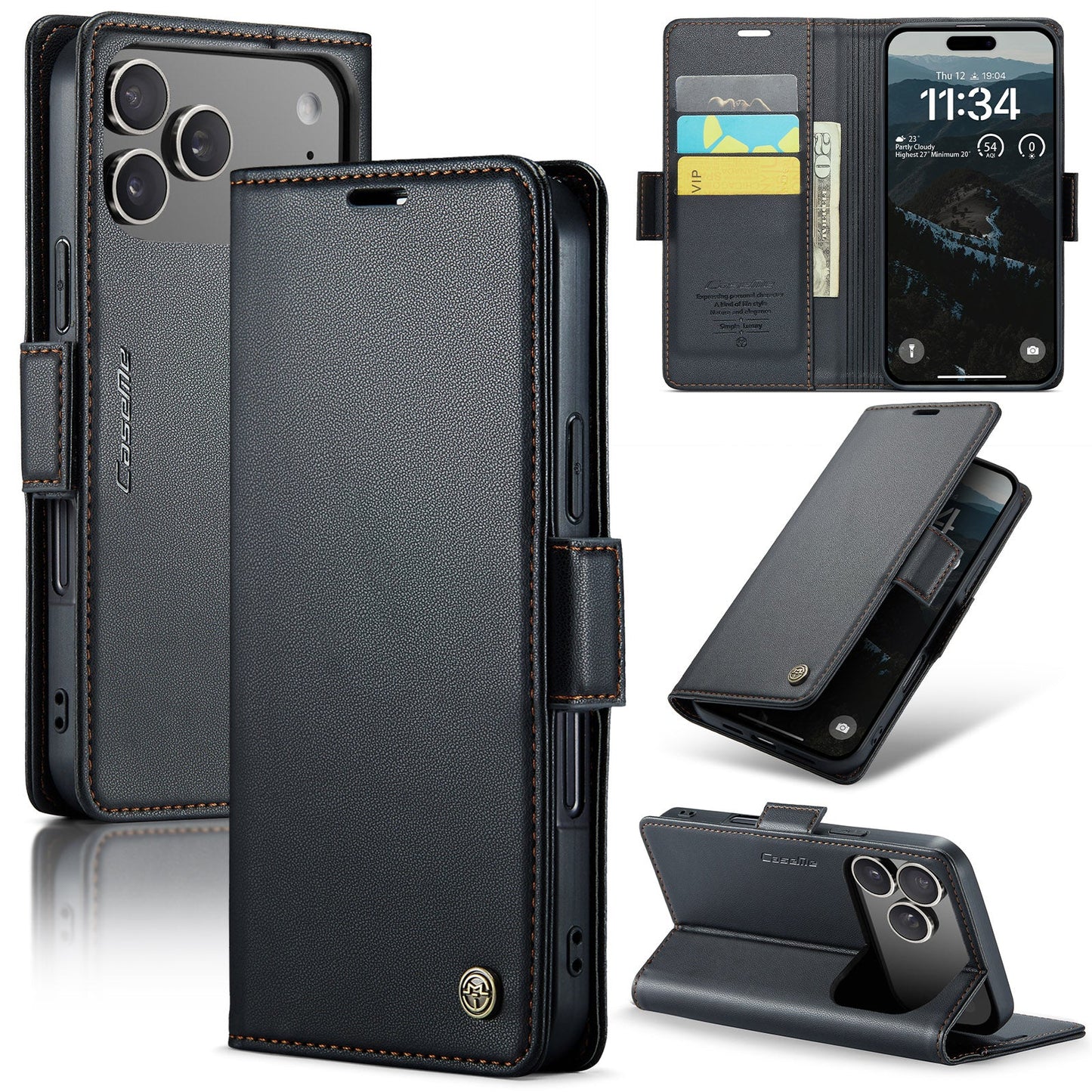 New RFID Blocking Card Holder Wireless Charging Phone Case for iPhone Air/17/17 Pro/17 Pro Max