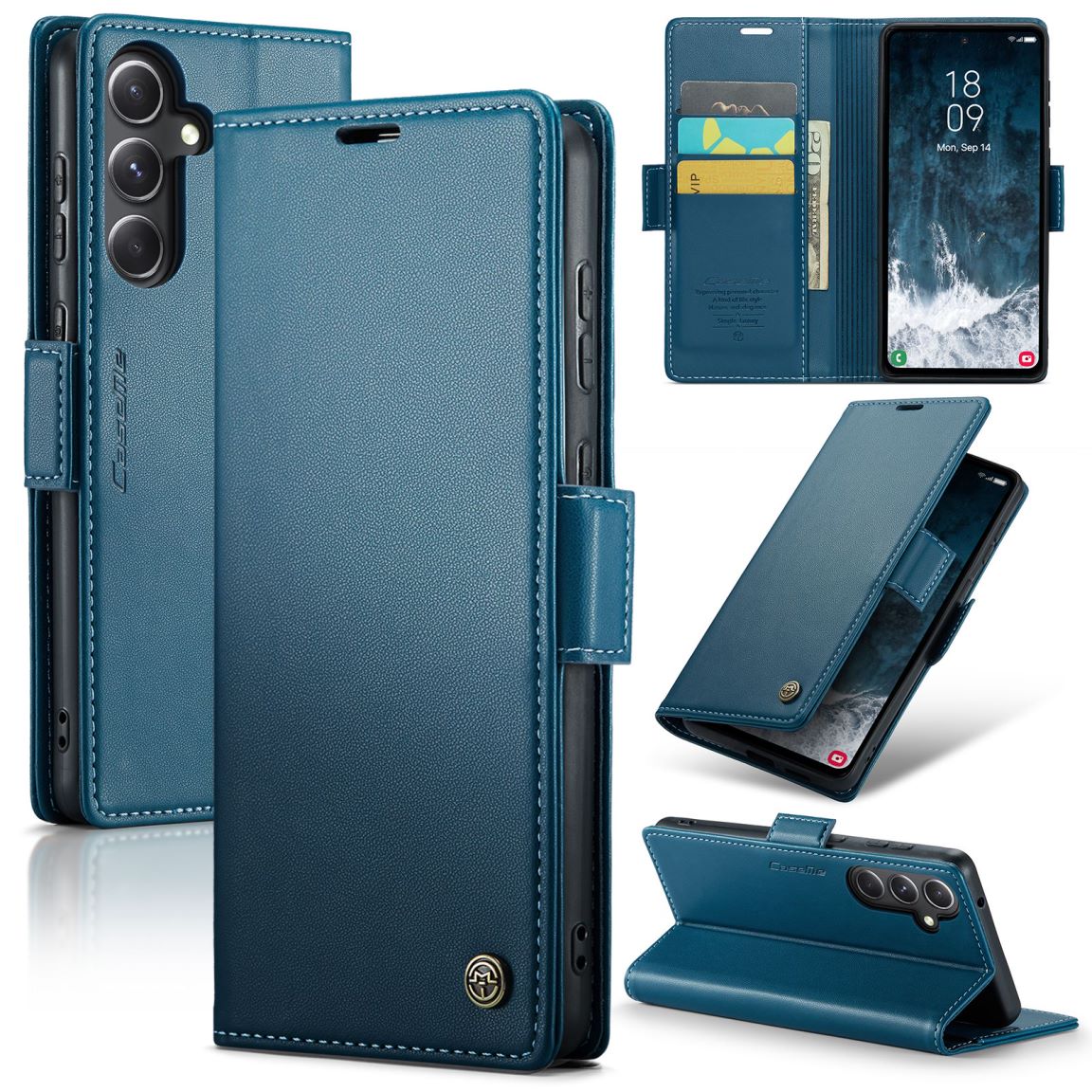 New RFID Blocking Card Holder Wireless Charging Phone Case for Samsung