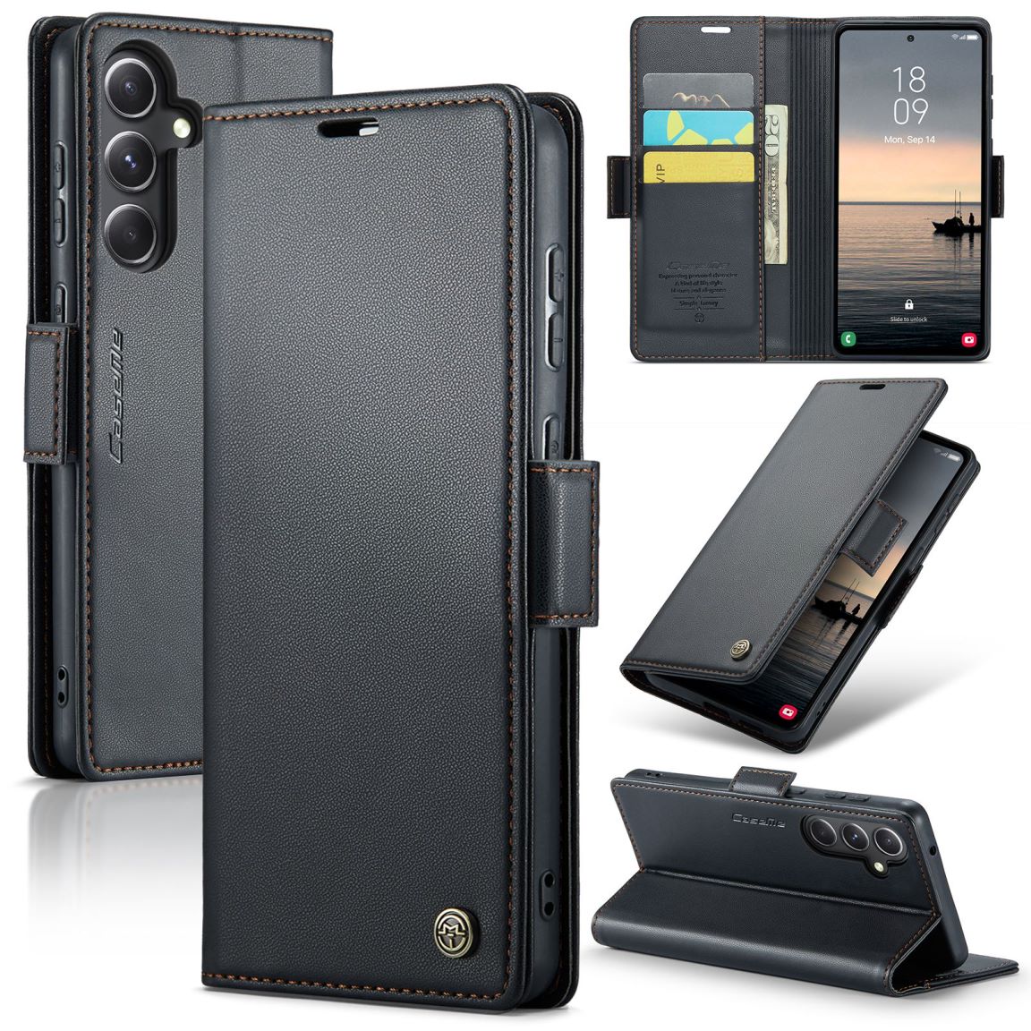 New RFID Blocking Card Holder Wireless Charging Phone Case for Samsung Galaxy S25/S25+/S25 Ultra