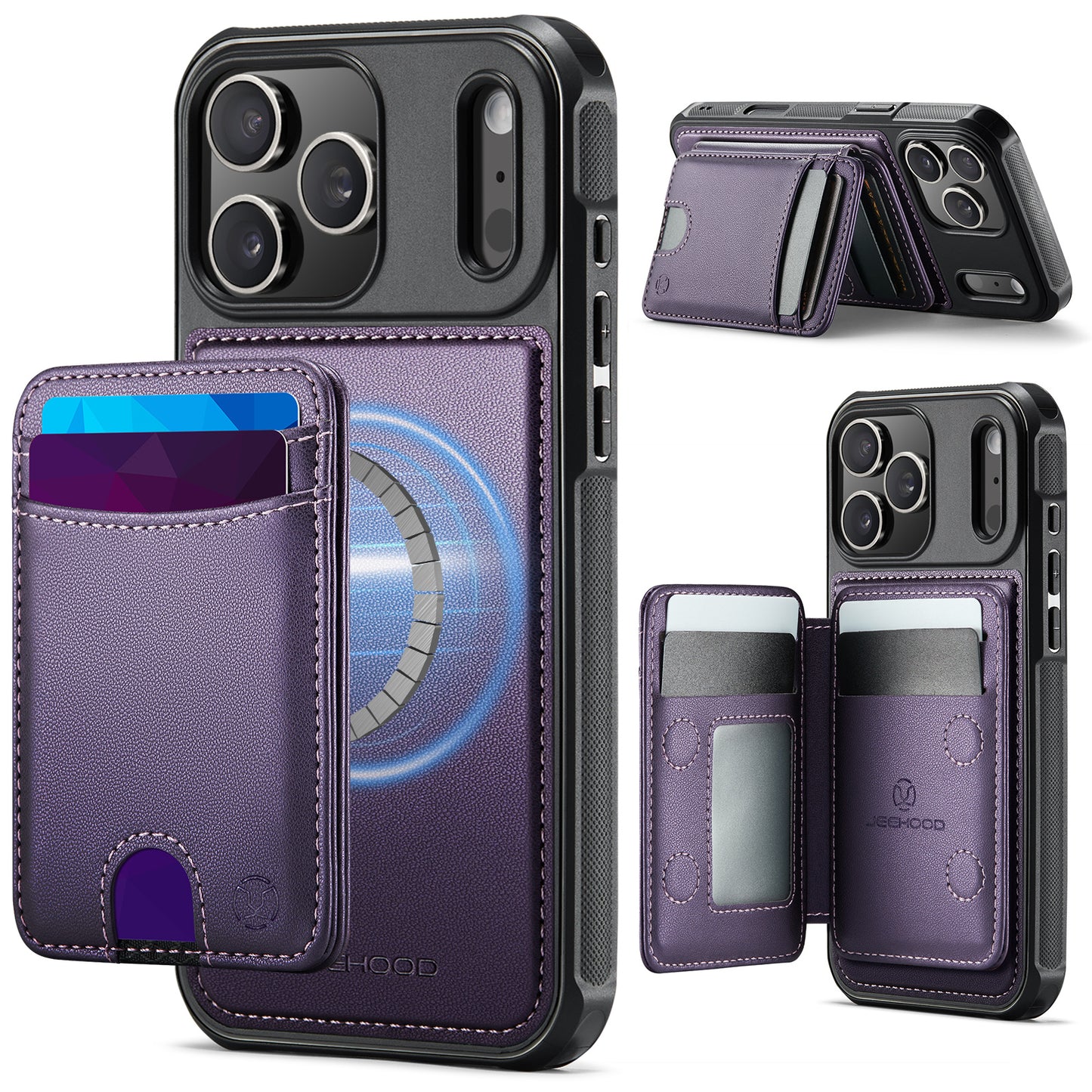 New 2-IN-1 RFID Blocking Card Holder Wallet Phone Case for iPhone Air/17/17 Pro/17 Pro Max