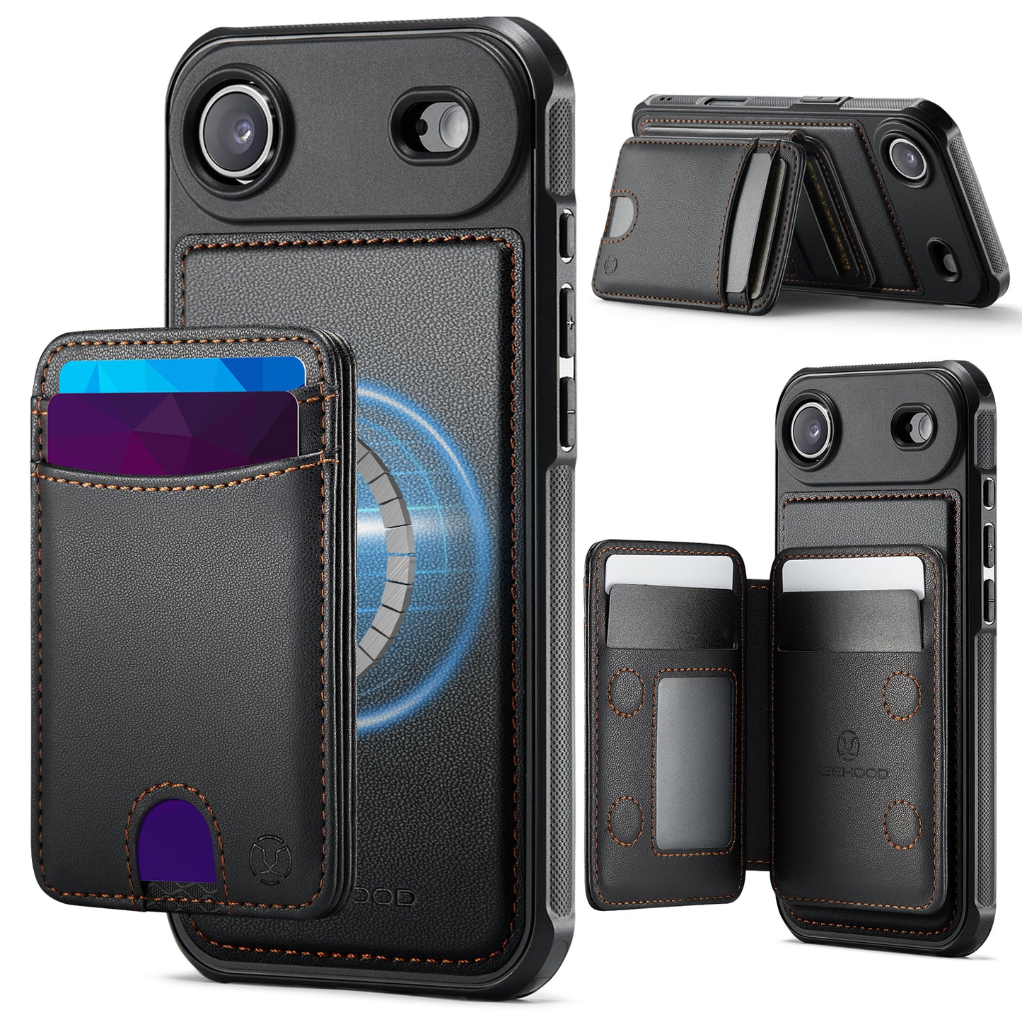 New 2-IN-1 RFID Blocking Card Holder Wallet Phone Case for iPhone Air/17/17 Pro/17 Pro Max