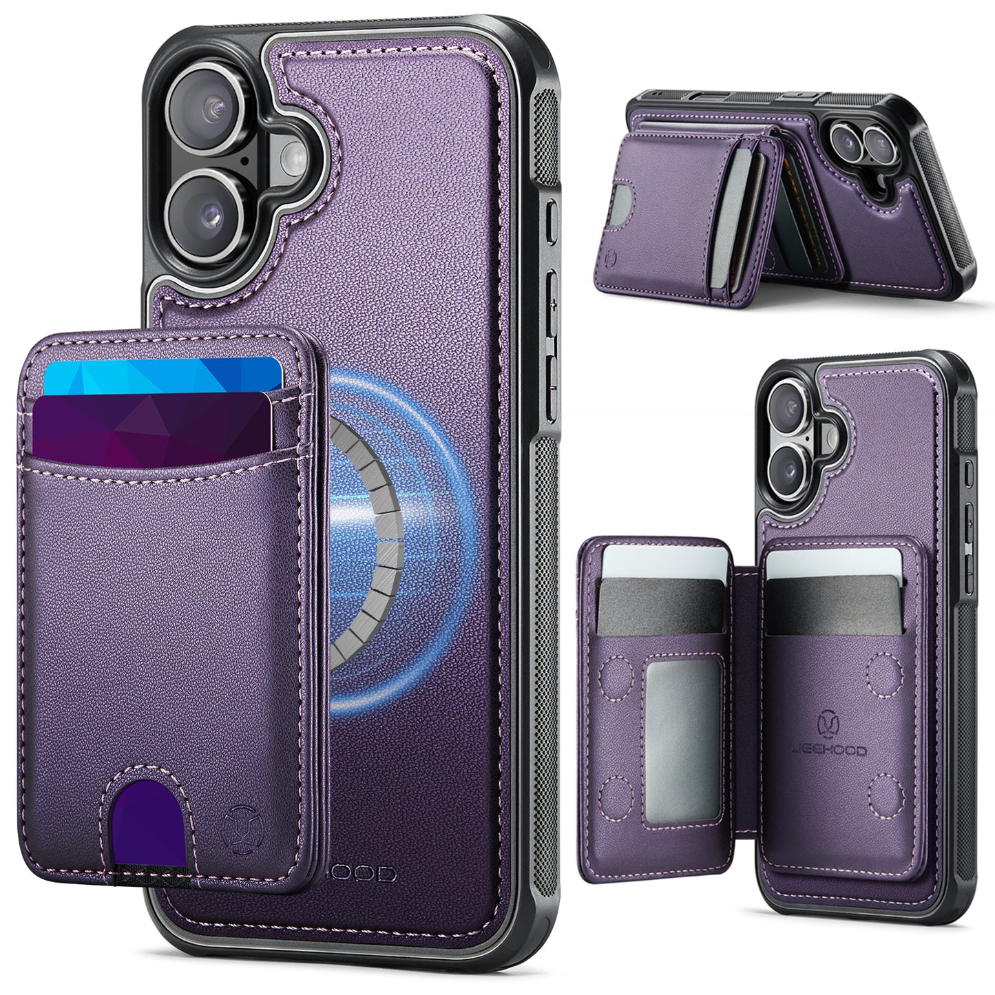 New 2-IN-1 RFID Blocking Card Holder Wallet Phone Case for iPhone Air/17/17 Pro/17 Pro Max