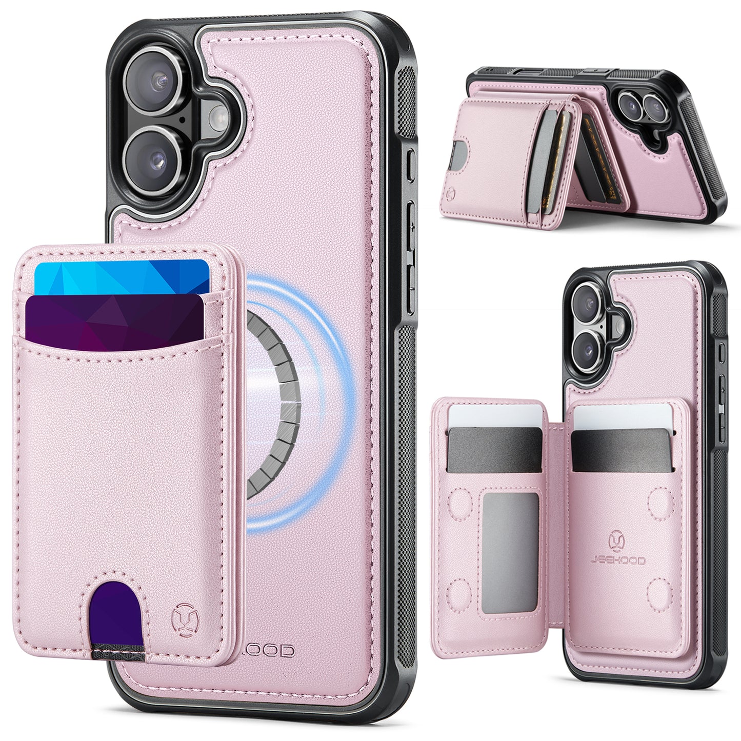 New 2-IN-1 RFID Blocking Card Holder Wallet Phone Case for iPhone Air/17/17 Pro/17 Pro Max