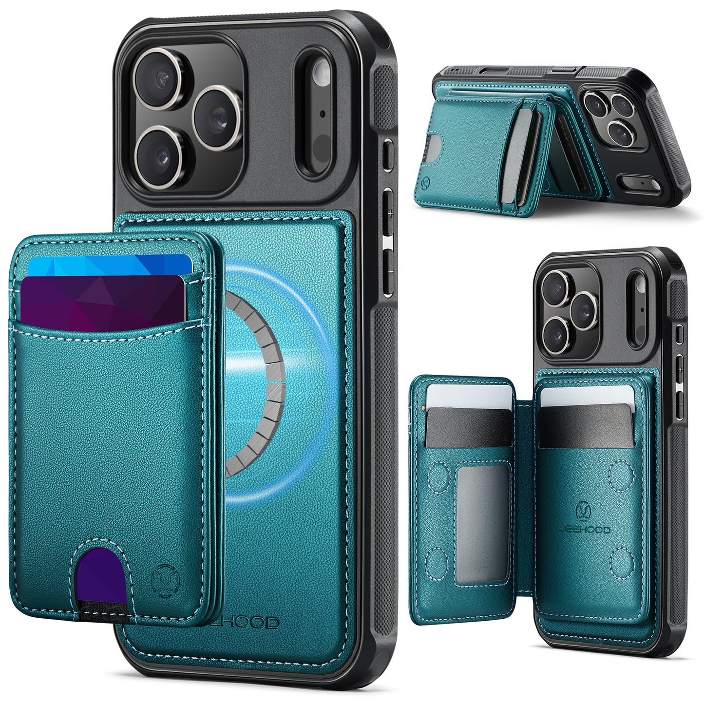 New 2-IN-1 RFID Blocking Card Holder Wallet Phone Case for iPhone Air/17/17 Pro/17 Pro Max