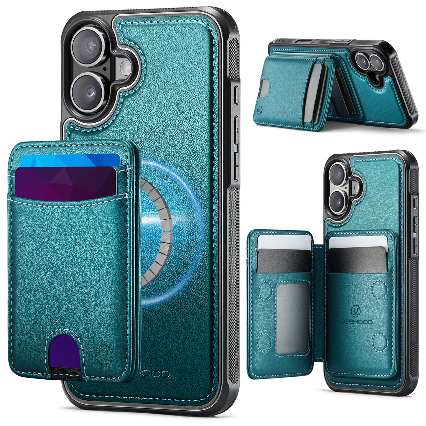 New 2-IN-1 RFID Blocking Card Holder Wallet Phone Case for iPhone Air/17/17 Pro/17 Pro Max