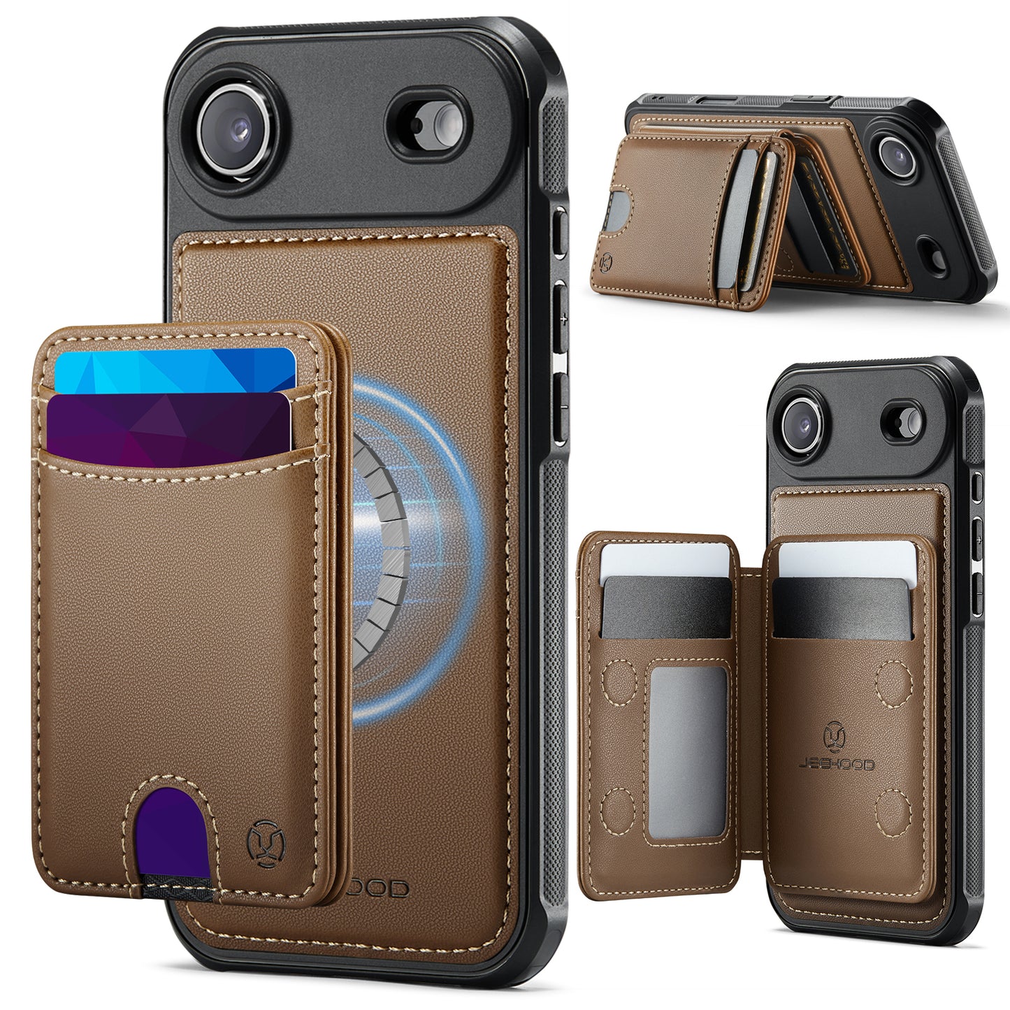 New 2-IN-1 RFID Blocking Card Holder Wallet Phone Case for iPhone Air/17/17 Pro/17 Pro Max