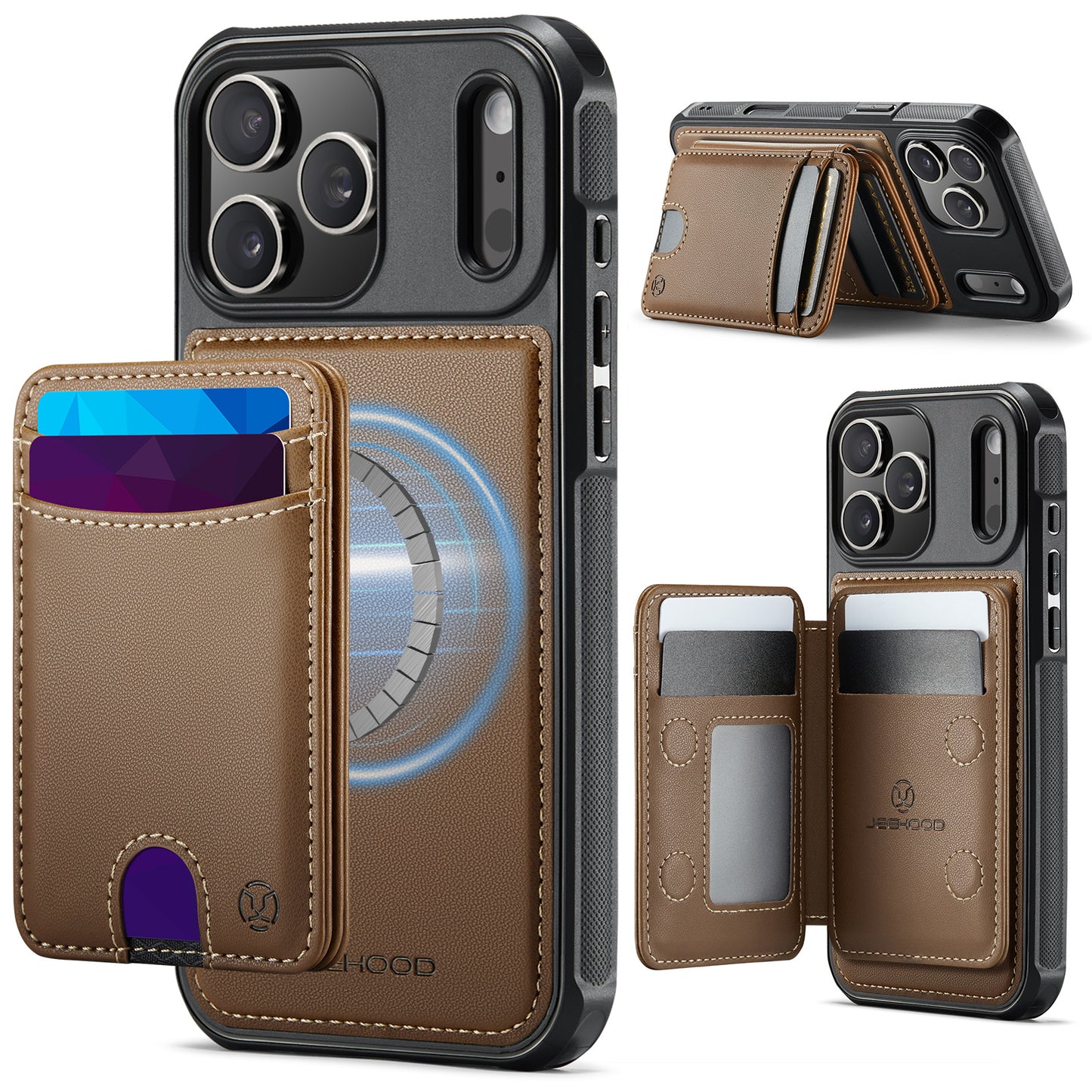 New 2-IN-1 RFID Blocking Card Holder Wallet Phone Case for iPhone Air/17/17 Pro/17 Pro Max