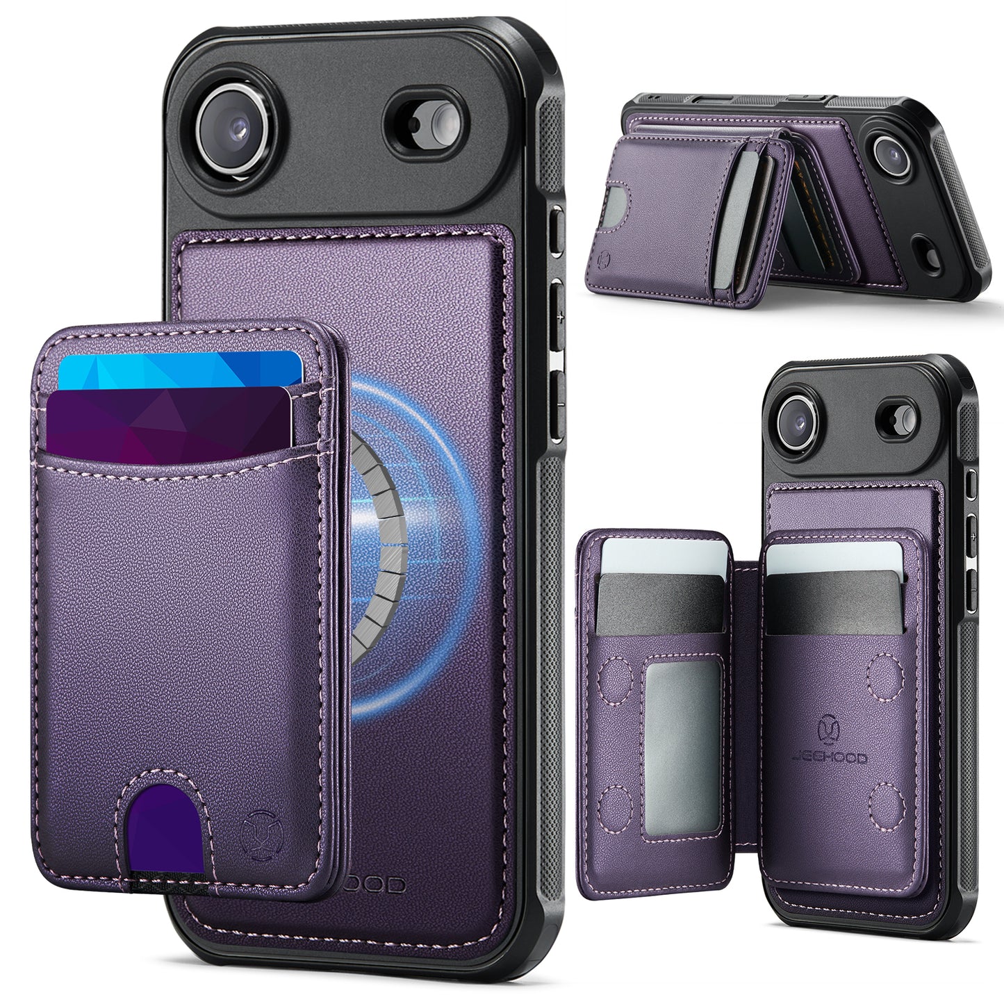 New 2-IN-1 RFID Blocking Card Holder Wallet Phone Case for iPhone Air/17/17 Pro/17 Pro Max