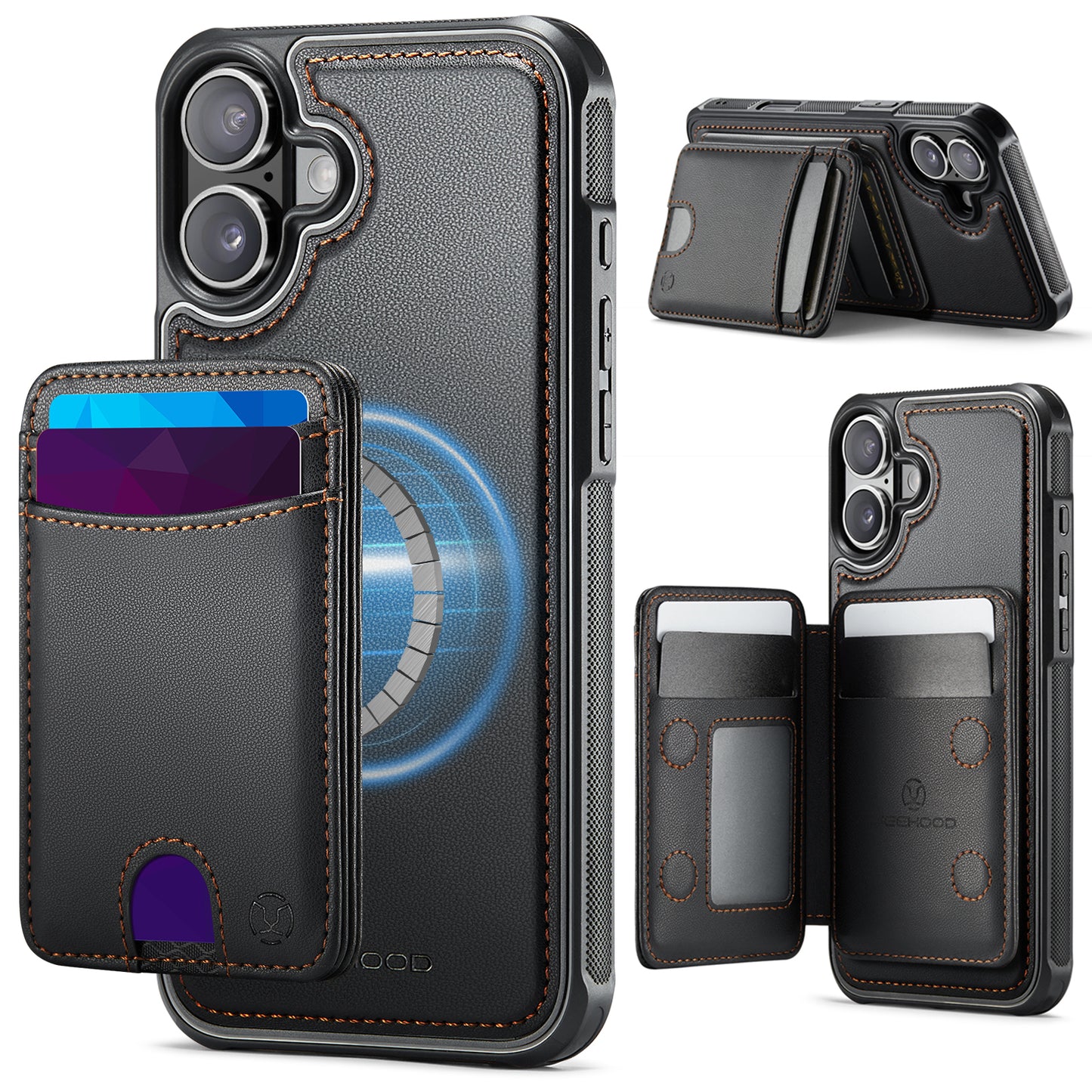 New 2-IN-1 RFID Blocking Card Holder Wallet Phone Case for iPhone Air/17/17 Pro/17 Pro Max