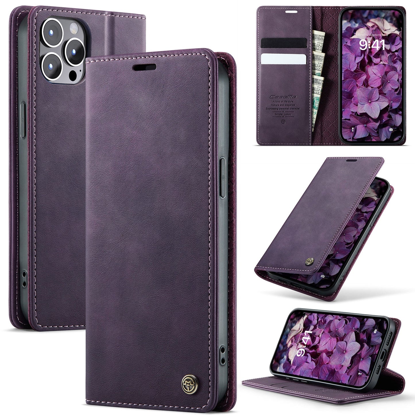 New RFID Blocking Card Holder Leather Phone Case for iPhone 12 Pro Max