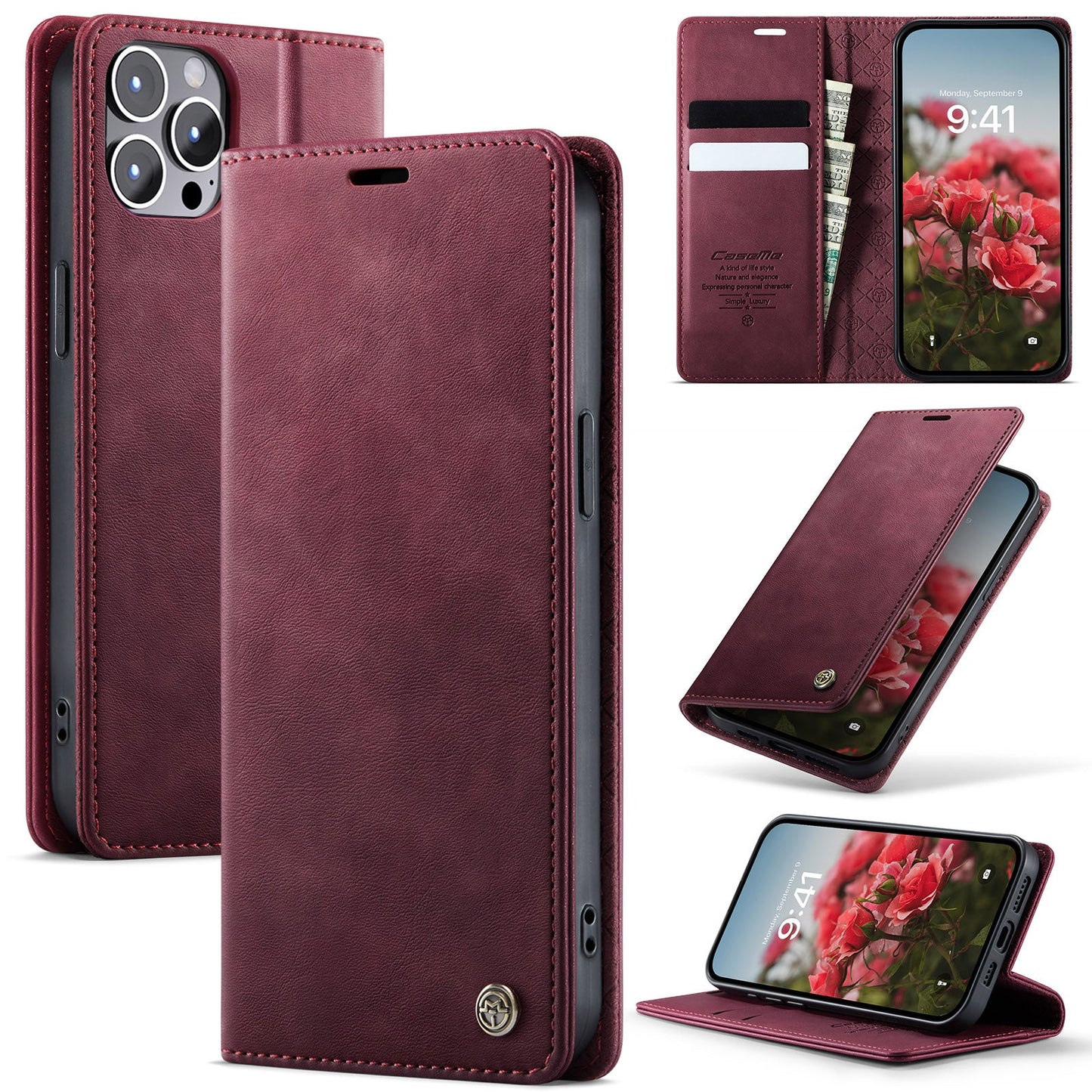 New RFID Blocking Card Holder Leather Phone Case for iPhone 12 Pro Max