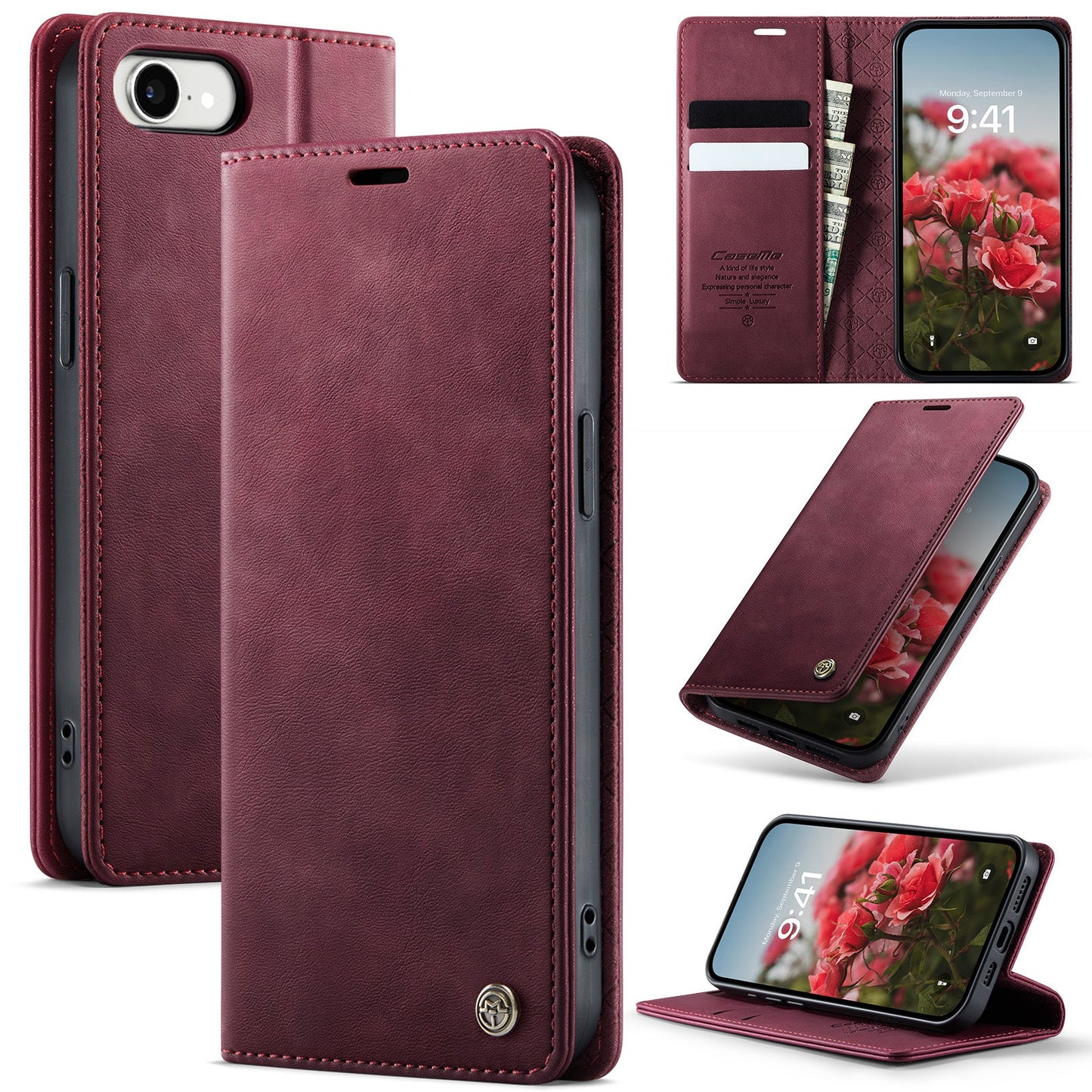 New RFID Blocking Card Holder Leather Phone Case for iPhone 16e