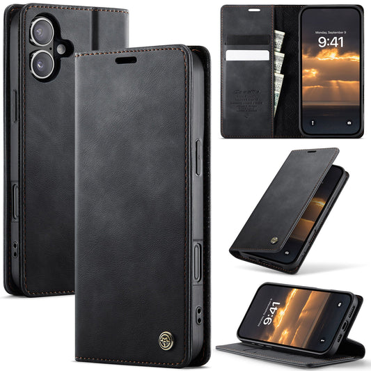 New RFID Blocking Card Holder Leather Phone Case for iPhone 16