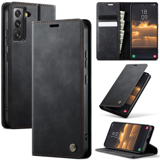 New RFID Blocking Card Holder Leather Phone Case for Samsung Galaxy S22