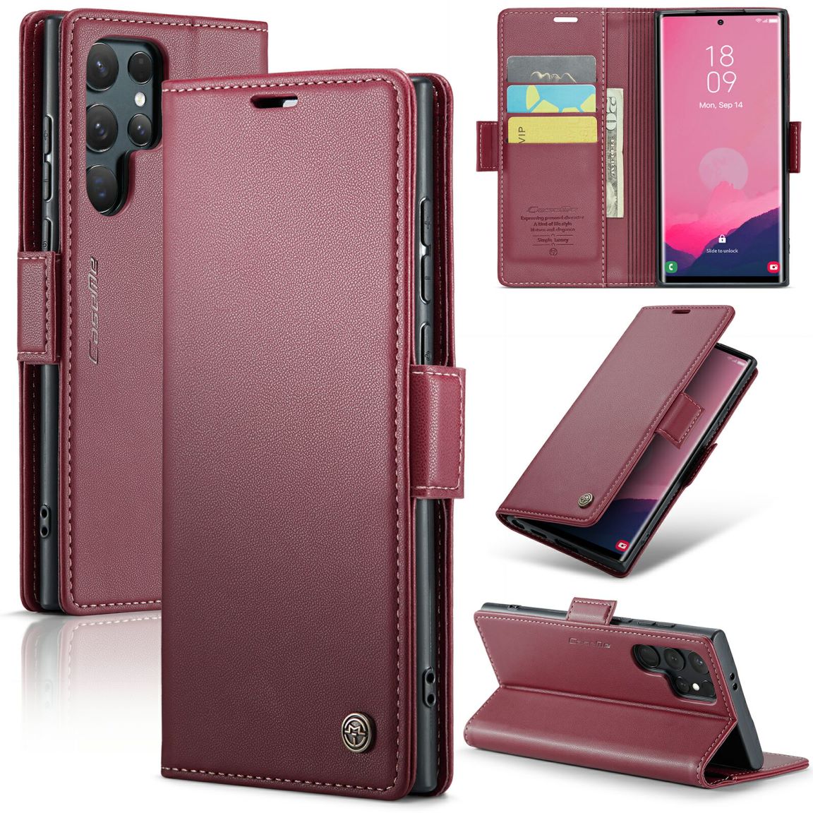 New RFID Blocking Card Holder Wireless Charging Phone Case for Samsung