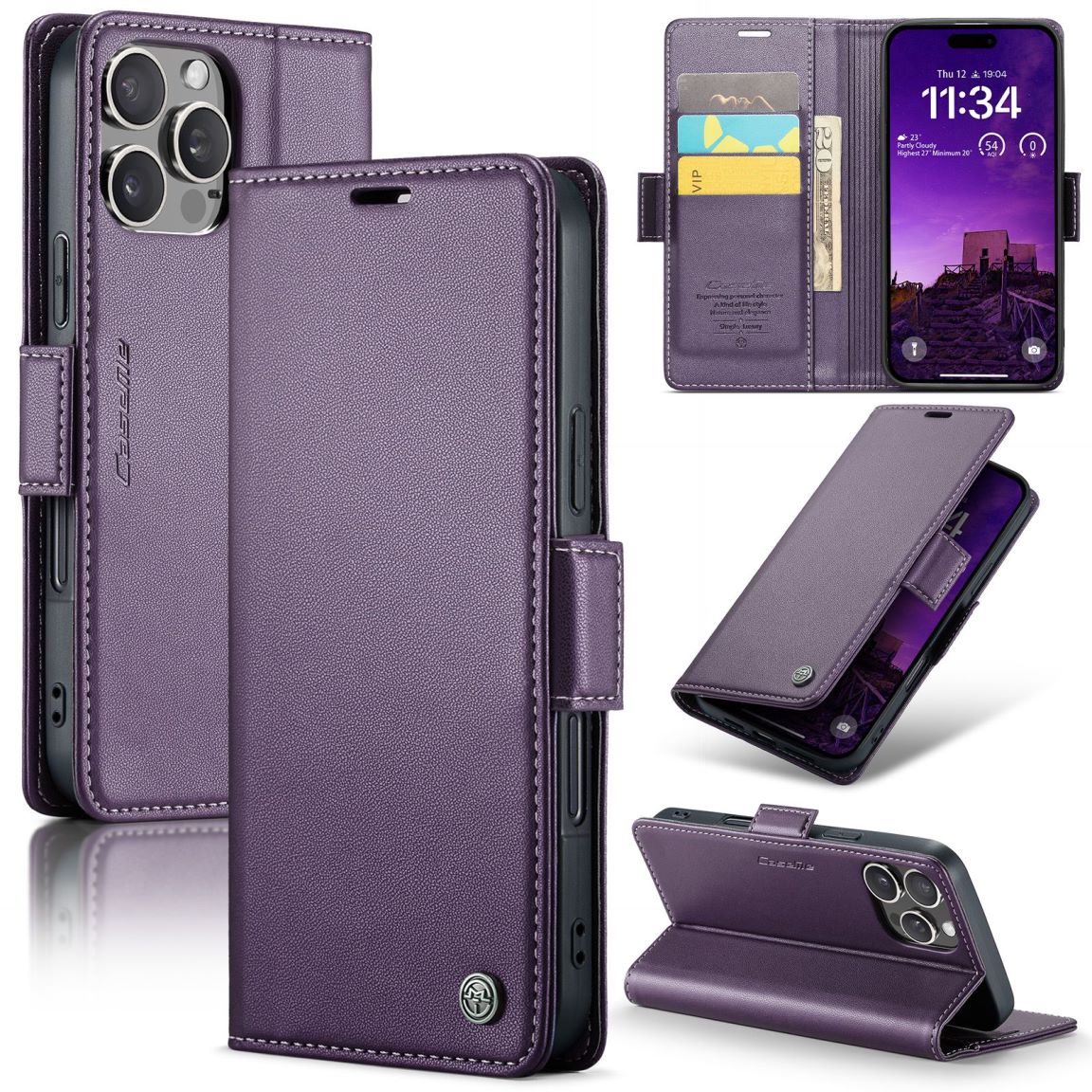 New RFID Blocking Card Holder Wireless Charging Phone Case for iPhone 16/16e/16 Pro/16 Plus/16 Pro Max