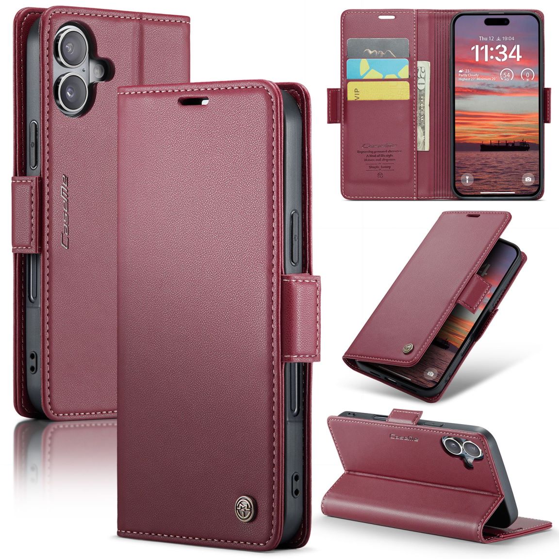 New RFID Blocking Card Holder Wireless Charging Phone Case for iPhone 16/16e/16 Pro/16 Plus/16 Pro Max