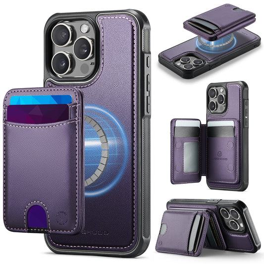 New 2-in-1 RFID Blocking Card Holder Leather Phone Case for iPhone 14 Pro Max