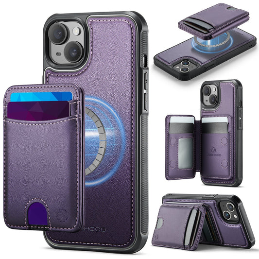 New 2-in-1 RFID Blocking Card Holder Leather Phone Case for iPhone 13