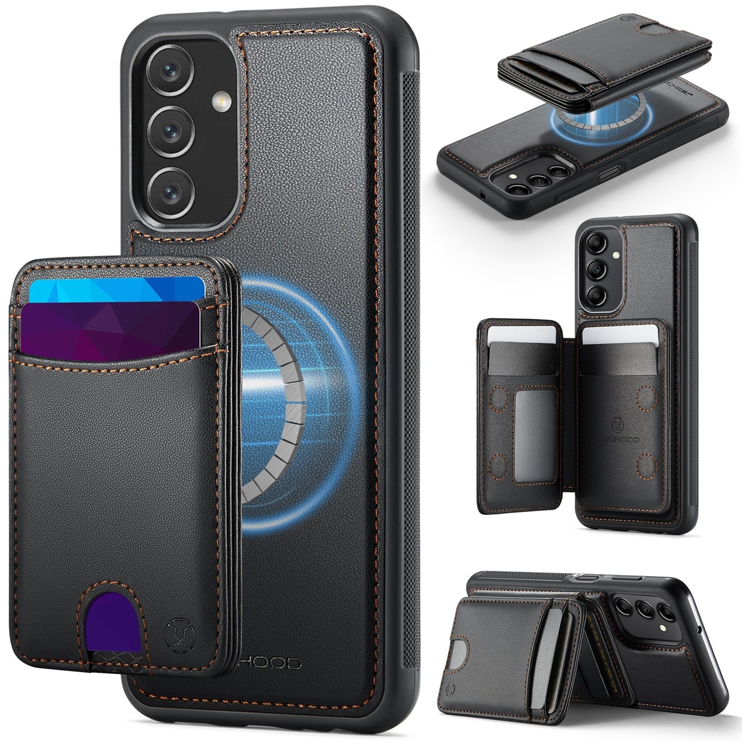 New 2-in-1 RFID Blocking Card Holder Leather Phone Case for Samsung Galaxy A14