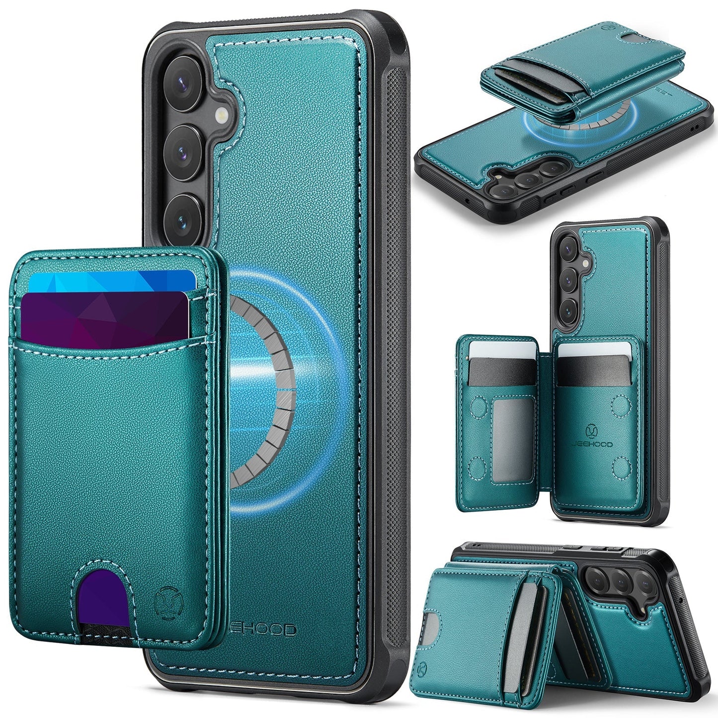 New 2-in-1 RFID Blocking Card Holder Leather Phone Case for Samsung Galaxy S23 FE