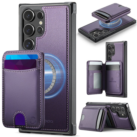 New 2-in-1 RFID Blocking Card Holder Leather Phone Case for Samsung Galaxy S23 Ultra