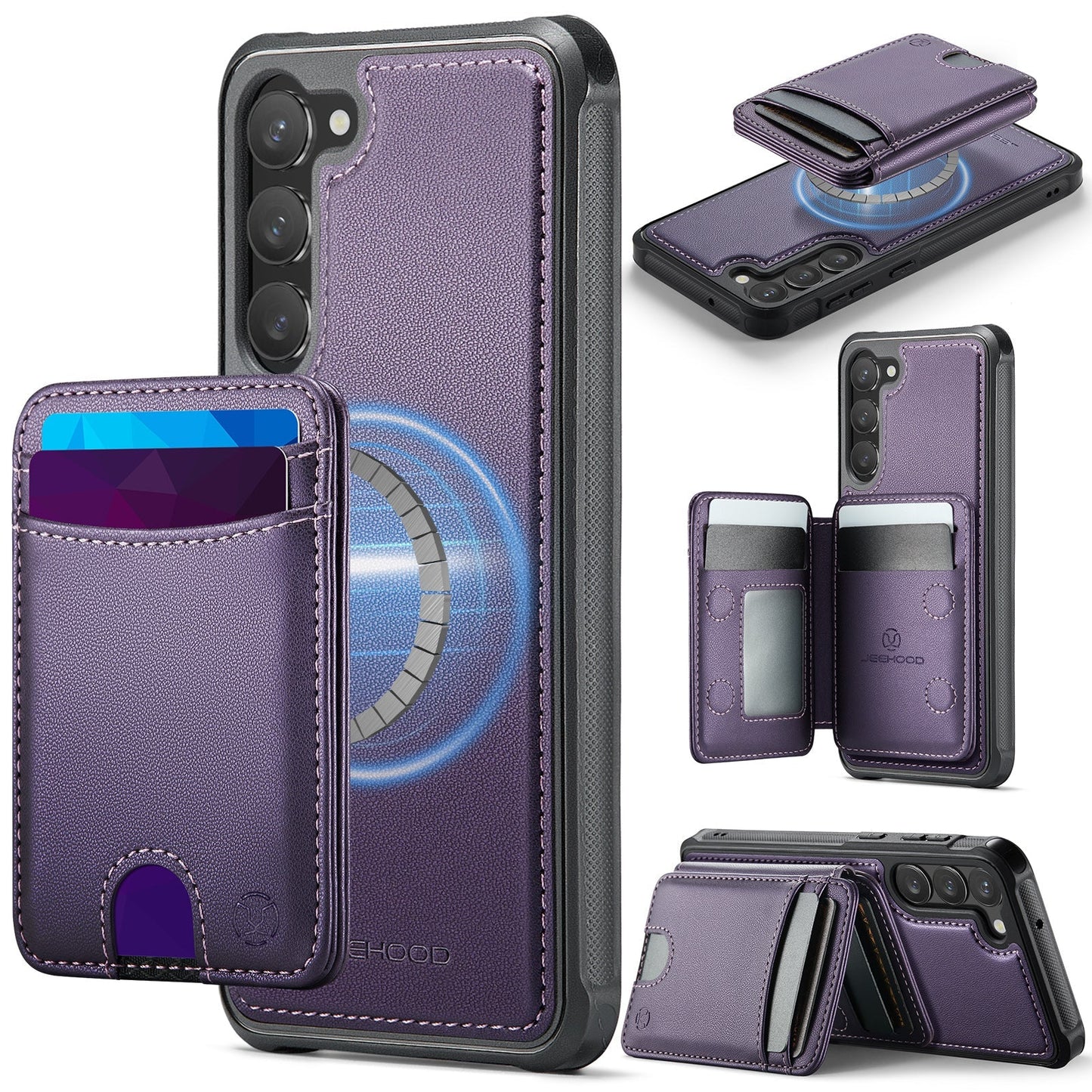 New 2-in-1 RFID Blocking Card Holder Leather Phone Case for Samsung Galaxy S23