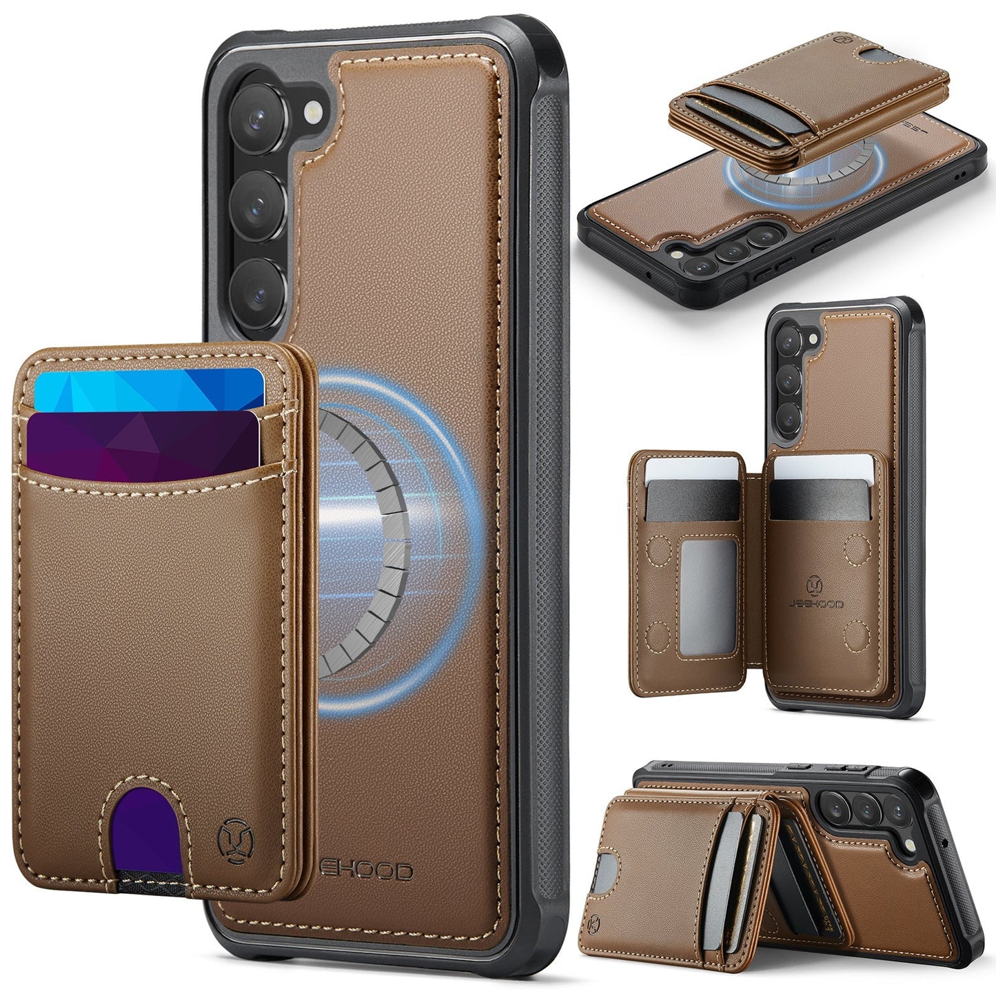 New 2-in-1 RFID Blocking Card Holder Leather Phone Case for Samsung Galaxy S23
