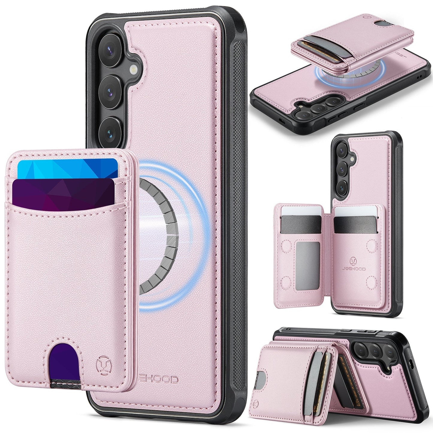 New 2-in-1 RFID Blocking Card Holder Leather Phone Case for Samsung Galaxy S24+