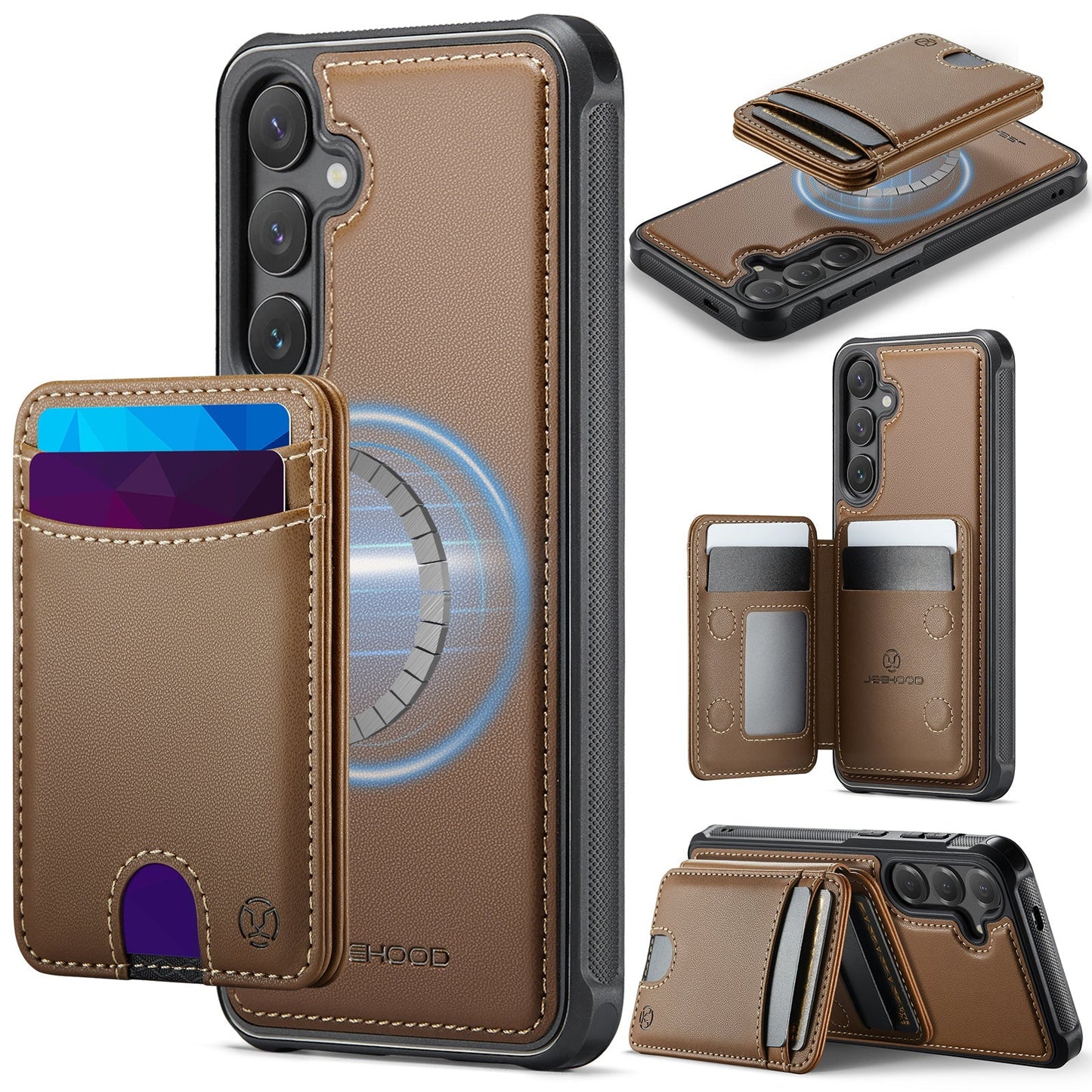 New 2-in-1 RFID Blocking Card Holder Leather Phone Case for Samsung Galaxy S25+