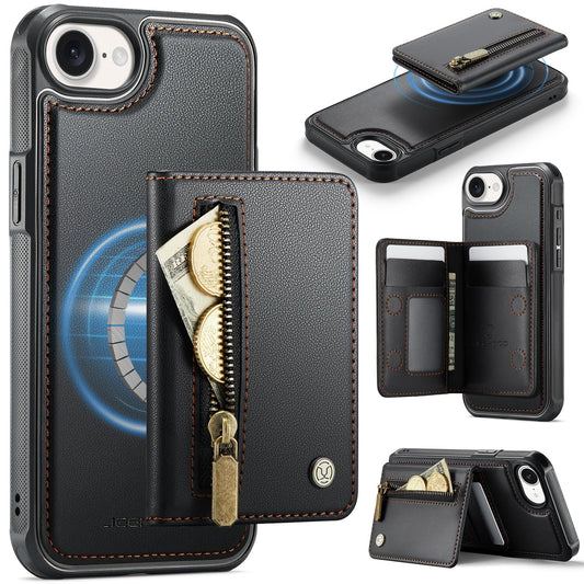 New 2-in-1 RFID Blocking Zipper Wallet Leather Phone Case for iPhone 16e