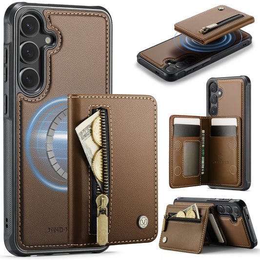 New 2-in-1 RFID Blocking Zipper Wallet Leather Phone Case for Samsung Galaxy A17